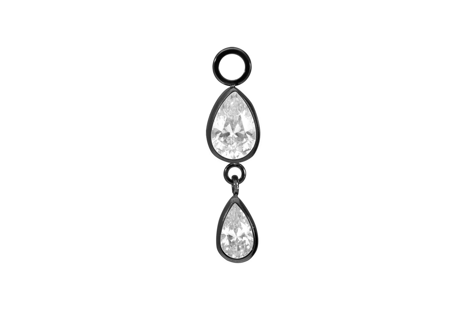 Titan Anhänger für Clicker 2 KRISTALLTROPFEN von Piercingline